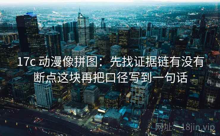 17c 动漫像拼图：先找证据链有没有断点这块再把口径写到一句话
