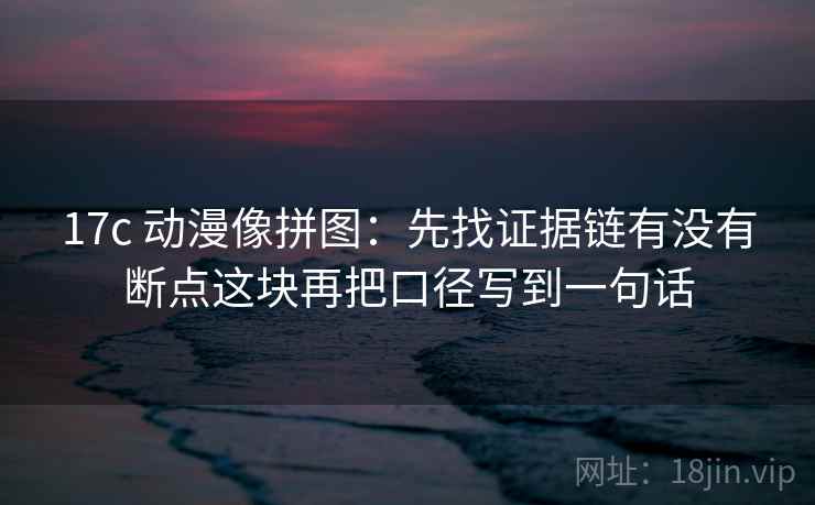 17c 动漫像拼图：先找证据链有没有断点这块再把口径写到一句话