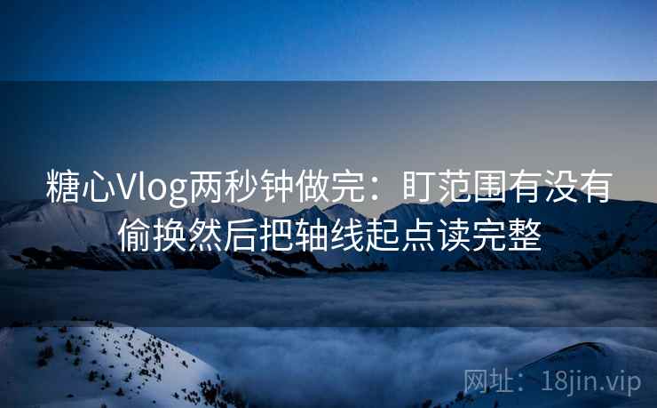 糖心Vlog两秒钟做完：盯范围有没有偷换然后把轴线起点读完整